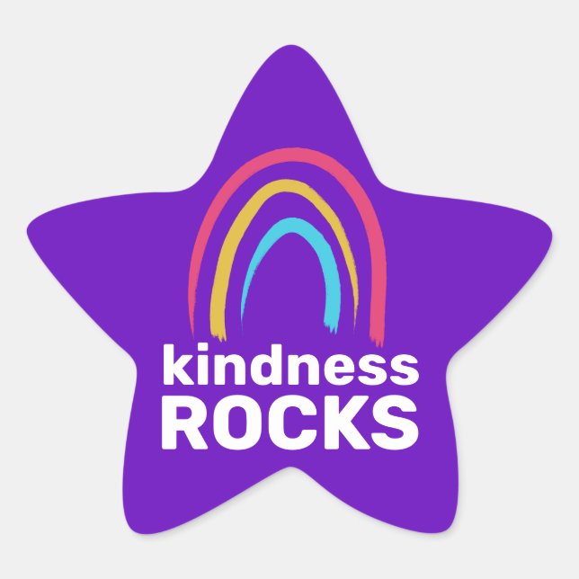 Kindness Rocks Rainbow Star Sticker (Vorderseite)