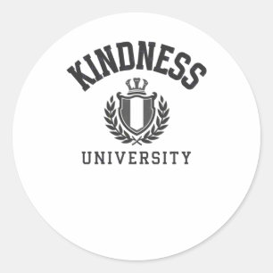 Kindness University - Dark Color Schriftart Sticke Runder Aufkleber