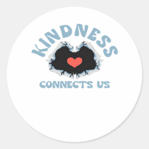 Kindness verbindet uns Classic Runder Aufkleber