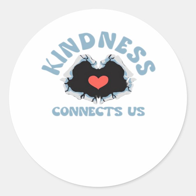 Kindness verbindet uns Classic Runder Aufkleber (Vorderseite)