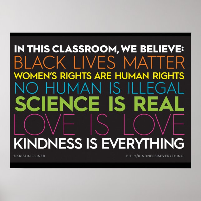 #KindnessIsAll in diesem Klassenposter Poster (Vorne)