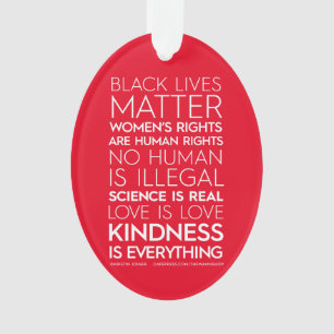 #KindnessIsEverything Acryl Ornament, Oval (rot) Ornament