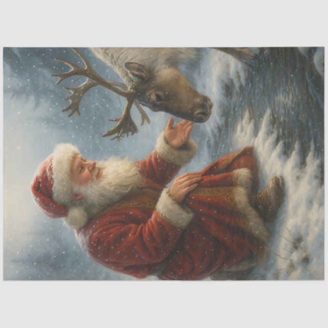 Kindred Spirits Santa & Reindeer Winter Decoupage  Seidenpapier (Vorderseite)