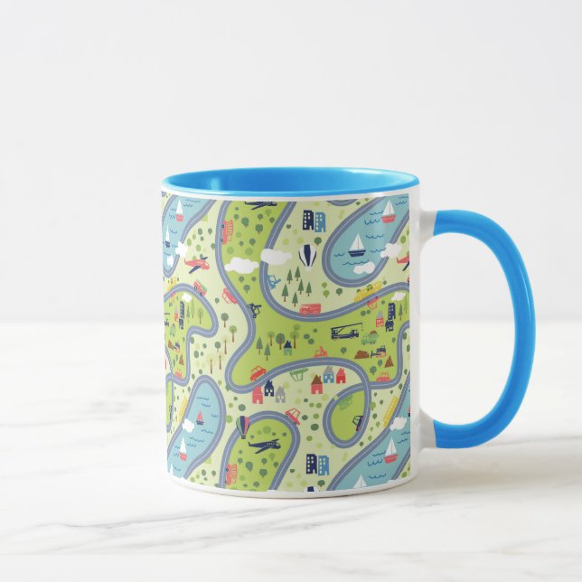 KindRoadtrip Landschaftsmuster Tasse (Rechts)