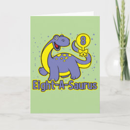 Kind's 8th Birthday Acht-A-Saurus Brontosaurus Karte