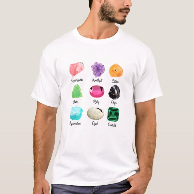 Kinds Of Crystals Crystal Healing Spiritual Crysta T-Shirt (Vorderseite)
