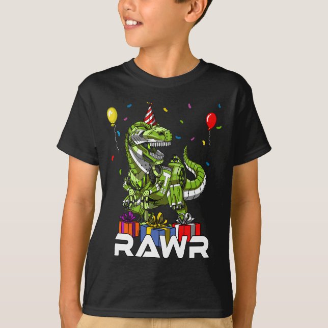KindT-Rex Dinosaurier-Roboter Rawr T-Shirt (Vorderseite)