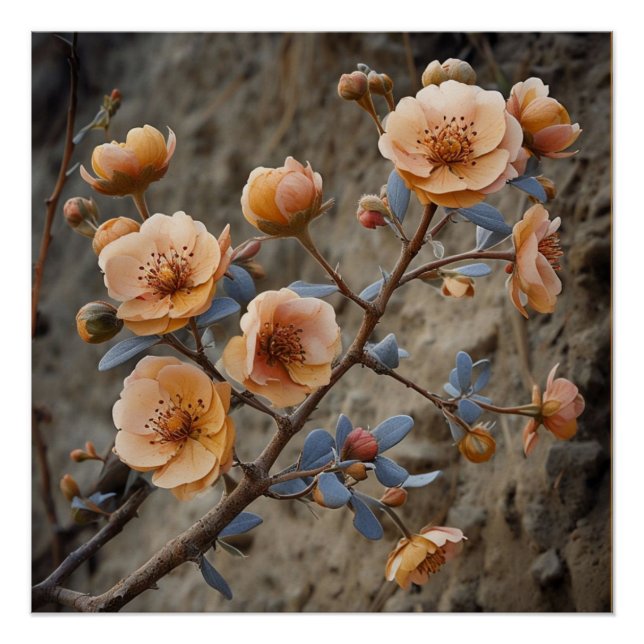 Kinematik: Dramatische Illustration der Blumen Poster (Vorderseite)