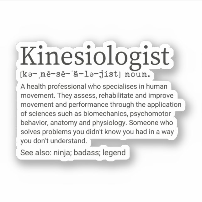 Kinesiologie Kinesiologin Definition Aufkleber (Vorderseite)
