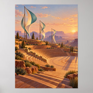 Kinetic Wind Sails Amphitheater 12x16 Poster