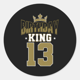 King 13 Bday Py Celebration 13. Royal Theme Runder Aufkleber