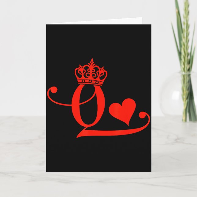 King &amp; Queen Of Hearts Matching Couple Saint V Karte (Vorderseite)