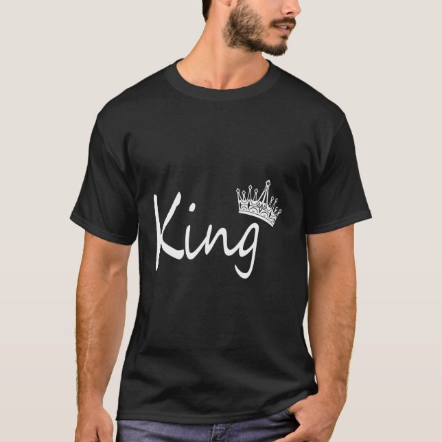 King and Queen Crown Match Couple Design für Hi T-Shirt (Vorderseite)