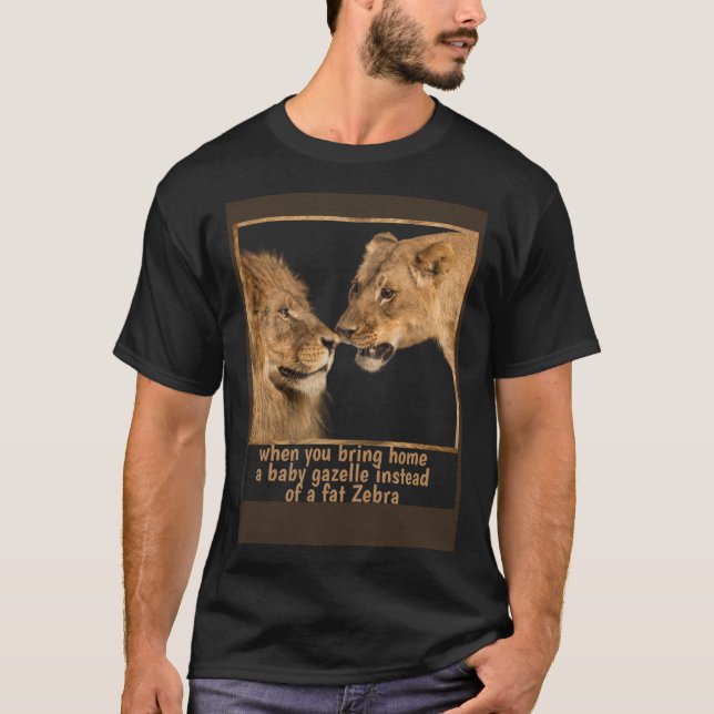 King and Queen Lion Couple Lion and Lioness T-Shirt (Vorderseite)