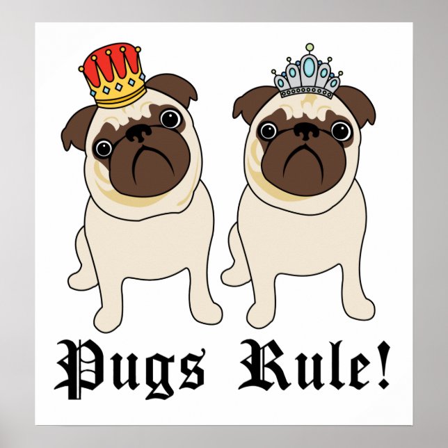 King and Queen Mops Poster and Prints (Vorne)