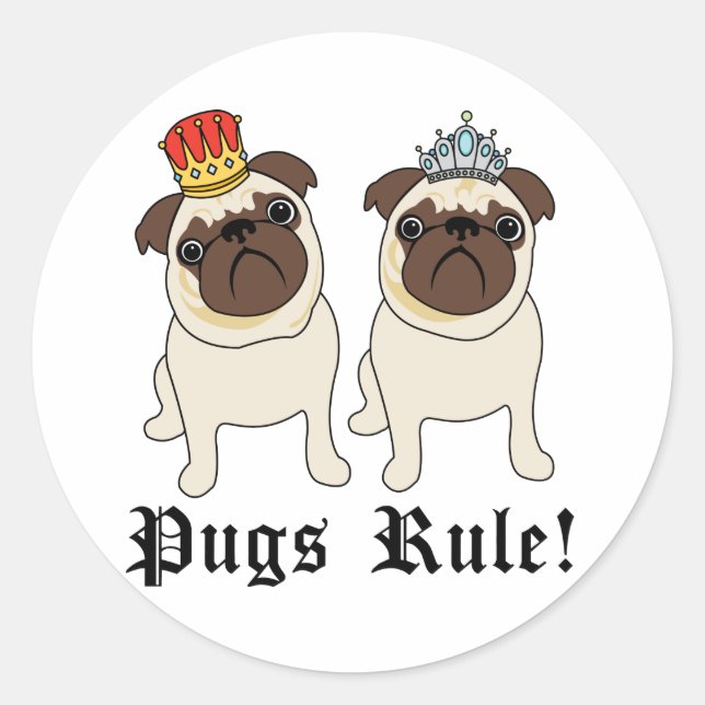 King and Queen Möpsen Rule Stickers (Vorderseite)