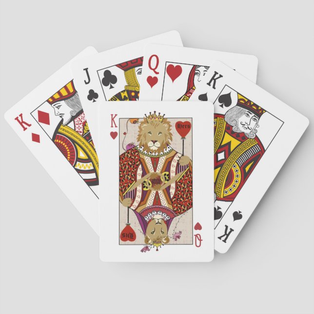 King and Queen of Hearts Lion Playing Cards Spielkarten (Rückseite)