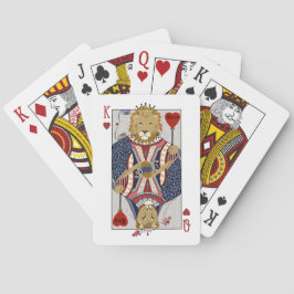 King and Queen of Hearts Lions Blue Spielkarten