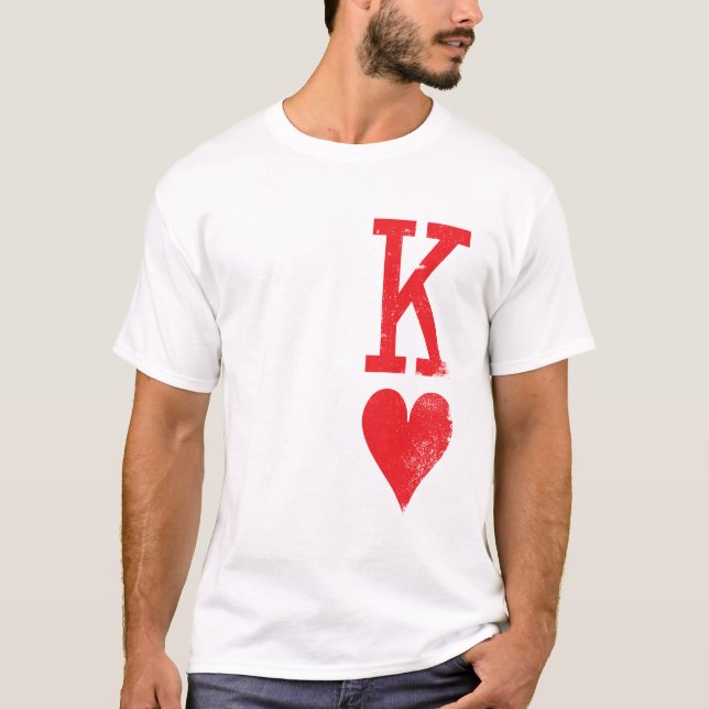 King and Queen of Hearts Playing Cards Paare T-Shirt (Vorderseite)