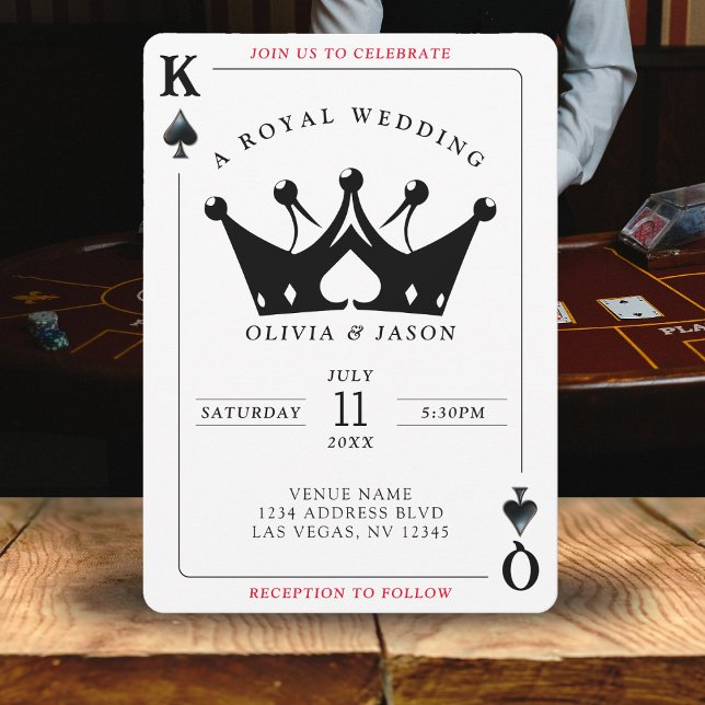 King and Queen of Spades Casino Poker Card Hochzei Einladung (King & Queen of Spades Casino Poker Card Wedding
)