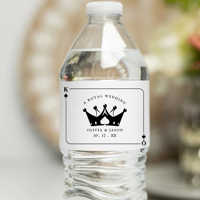 King and Queen of Spades Casino Poker Card Hochzei Wasserflaschenetikett (King & Queen of Spades Casino Poker Card Wedding Water Bottle Label
)