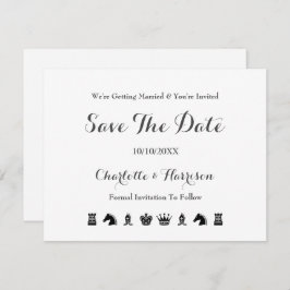 King and Queen Schach Board Hochzeit Save The Date