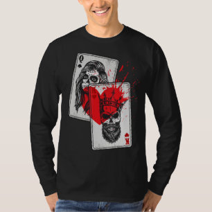 King and Queen Skull and Catrina Spielkarten Cou T-Shirt