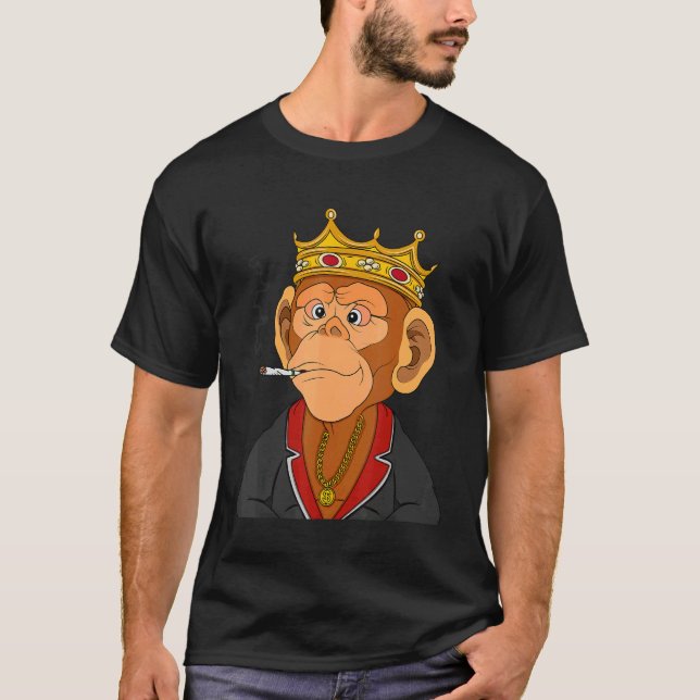 King Ape NFT Themed Gangsta Monkey T-Shirt (Vorderseite)