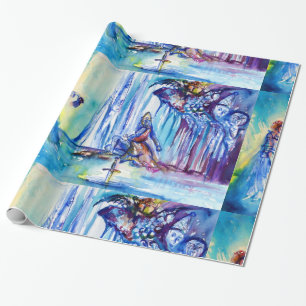 KING ARTHUR , LADY OF THE SEE UND EXCALIBUR GESCHENKPAPIER