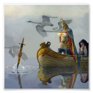 "King Arthur nimmt das Schwert" von NC Wyeth Fotodruck