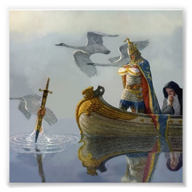 "King Arthur nimmt das Schwert" von NC Wyeth Fotodruck (Vorne)