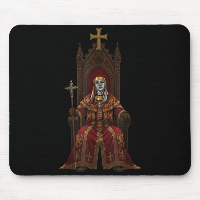 King Baldwin Iv Floral Mask Medieval Art Crusader  Mousepad (Vorne)