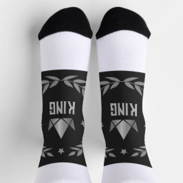 KING bedruckt mit stilistischer Crown Image Crew Socken