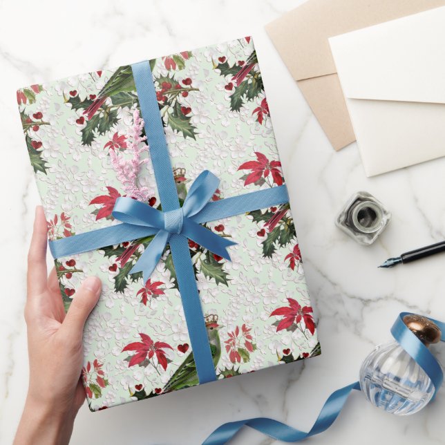 King Bird % Poinsettias Geschenkpapier (Schenken)
