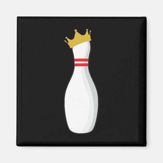 King Bowling Button Funny Graphic Strikes und Pute Magnet (Vorne)