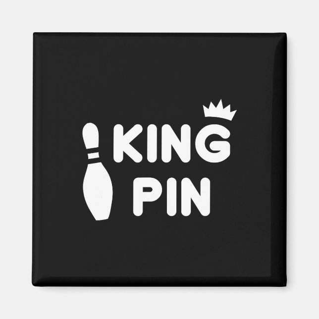 King Button Bowling Funny Niedlich Coups Bowler Le Magnet (Vorne)