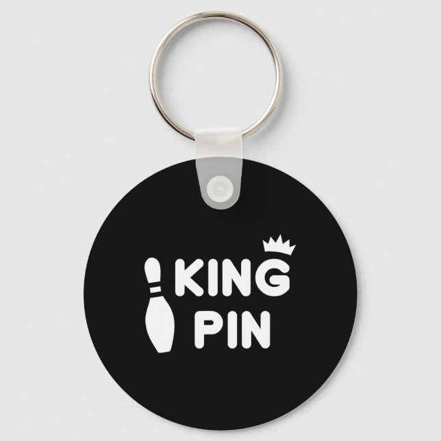 King Button Bowling Funny Niedlich Coups Bowler Le Schlüsselanhänger (Vorderseite)