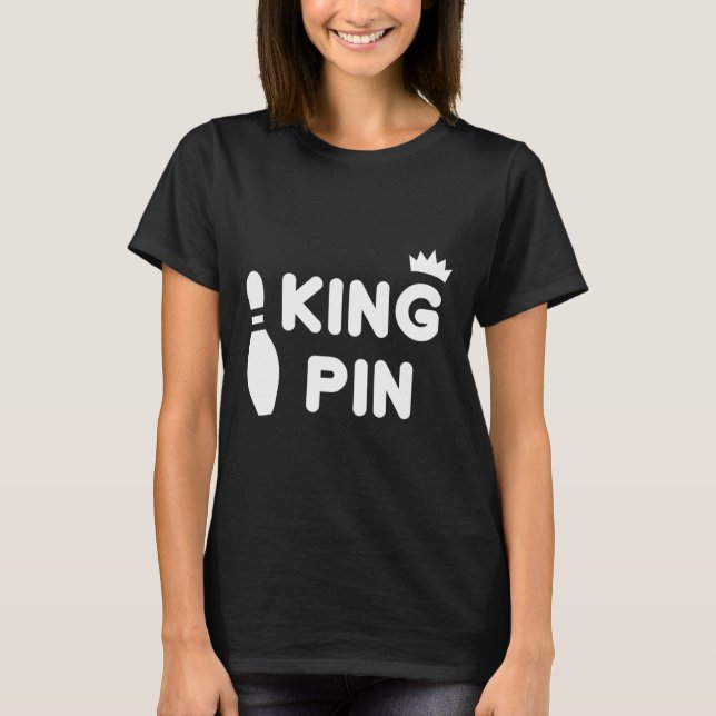 King Button Bowling Funny Niedlich Coups Bowler Le T-Shirt (Vorderseite)