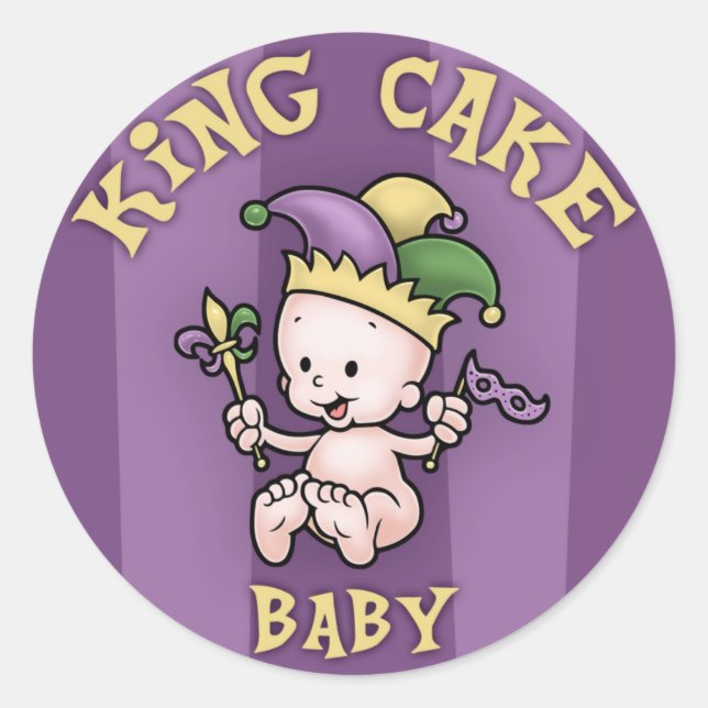 King Cake Baby Runder Aufkleber (Vorderseite)