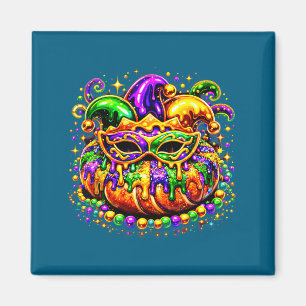 King Cake Golden Beads Maskendesign Magnet