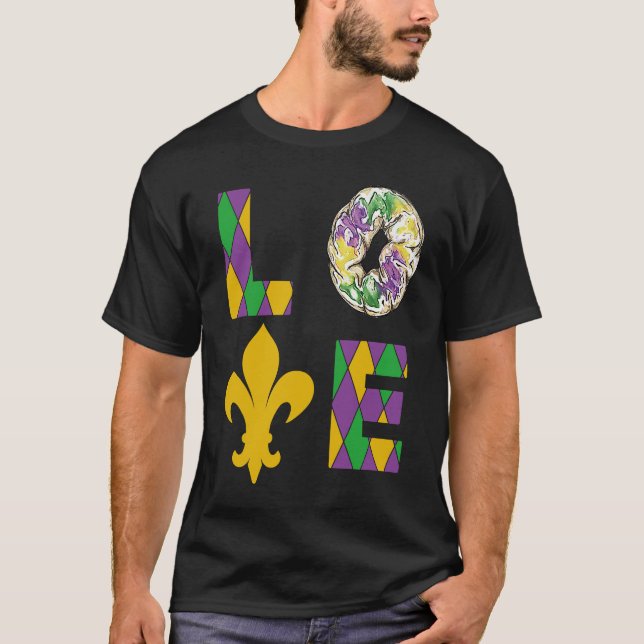 King Cake Love Mardi Gras Parade Shenanigans Carni T-Shirt (Vorderseite)