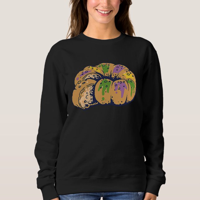 King Cake Mardi Gras New Orleans Parade Shenanigan Sweatshirt (Vorderseite)