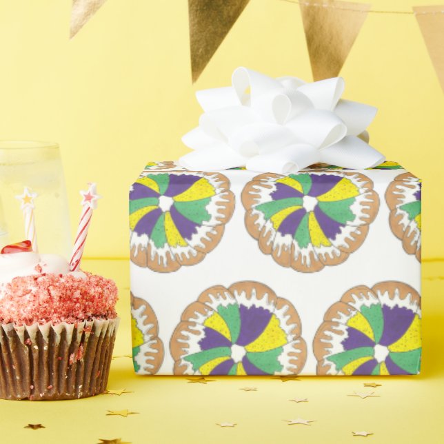 King Cake New Orleans NOLA Mardi Gras Geschenkpapier (Geburtstagsparty)