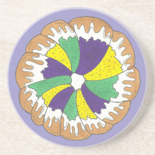 King Cake New Orleans NOLA Mardi Gras Getränkeuntersetzer