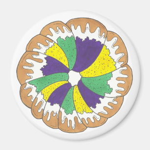 King Cake New Orleans NOLA Mardi Gras Magnet