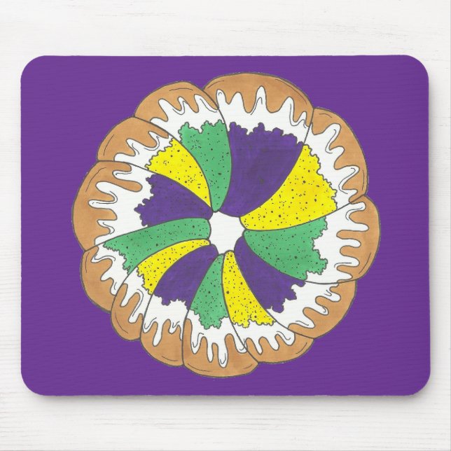 King Cake New Orleans NOLA Mardi Gras Mousepad (Vorne)