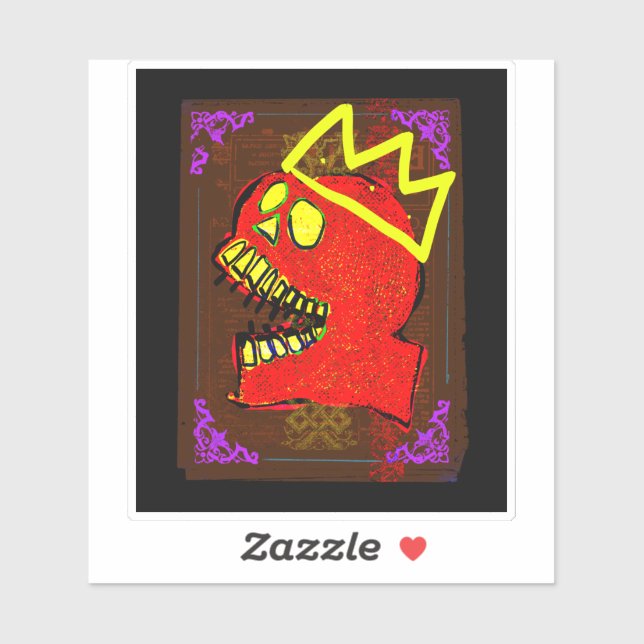 King Calavera Skull Day of the Dead NFT Art Aufkleber (Blatt)