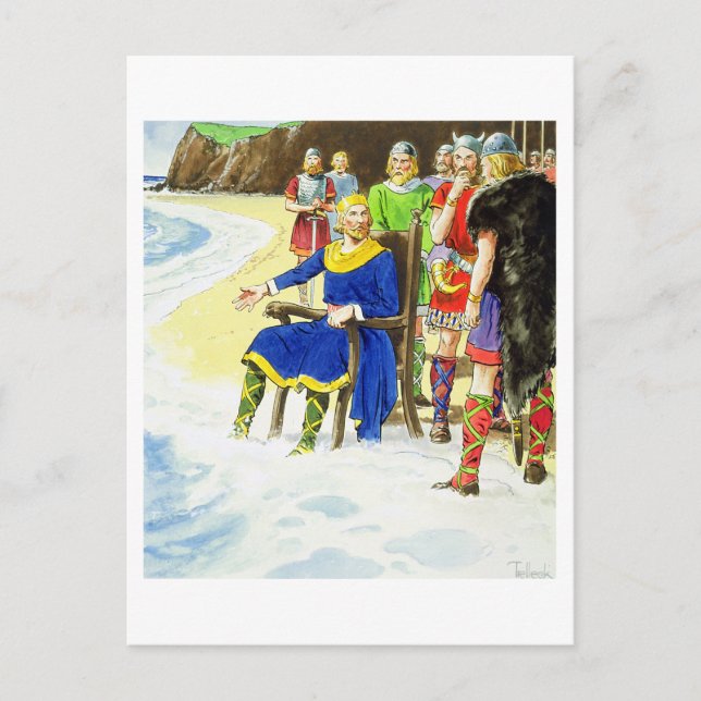 King Canute (c.995-1035) von "Peeps in the Past" Postkarte (Vorderseite)