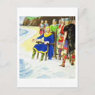 King Canute (c.995-1035) von "Peeps in the Past" Postkarte