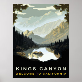 King Canyon, Kalifornien, Vintage Travel Poster